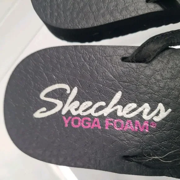 Skechers Shoes Womens 9 Yoga Foam Rhinestone Sandals Beach Resort Coastal Bling - Picture 2 of 7